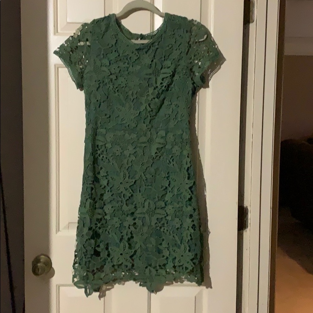 Green overlay dress